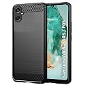 COVERBLACK Silicon Matte Rubber Hybrid Case Back Cover Compatible Model for Samsung M05 - SM-M055F - Black
