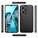 COVERBLACK Silicon Matte Rubber Hybrid Case Back Cover Compatible Model for Vivo V2414 / Vivo_Y18i - Black