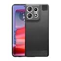 COVERBLACK Silicon Matte Rubber Hybrid Case Back Cover Compatible Model for Motorola Moto Edge 50Pro 5G - Black
