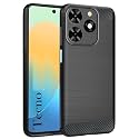COVERBLACK Silicon Matte Rubber Hybrid Case Back Cover Compatible Model for Tecno? BG6h / POP 8 - Black