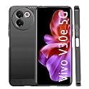 COVERBLACK Silicon Matte Rubber Hybrid Case Back Cover Compatible Model for Vivo V2339 / Vivo_V30e - Black