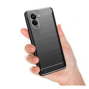 coverblack silicon matte rubber hybrid lining case back cover compatible for poco c81 4g  poco c85x 5g - black