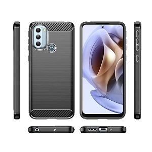 coverblack silicon matte rubber hybrid lining case back cover compatible for moto g41  moto g31 - black