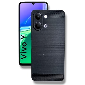 coverblack silicon matte rubber hybrid lining case back cover compatible for vivo v2553  y21 vivo y11 5g - black