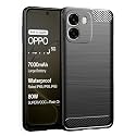 COVERBLACK Silicon Matte Rubber Hybrid Lining Case Back Cover Compatible for Oppo CPH2785 /Oppo A6 5G - Black