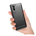 COVERBLACK Silicon Matte Rubber Hybrid Lining Case Back Cover Compatible for Poco C81 4G / Poco C85x 5G - Black