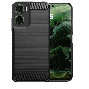 coverblack silicon matte rubber hybrid matte finish case back cover for compatible model with realme rmx5070  realme_p3 - black