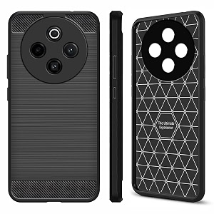 coverblack silicon matte rubber hybrid matte finish case back cover for compatible model with vivo v2502  vivo_ t4 5g - black