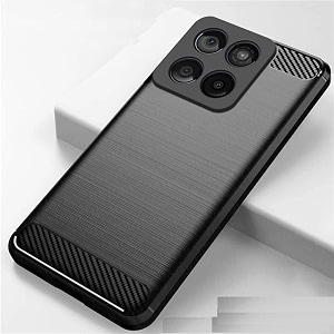 coverblack silicon matte rubber hybrid matte finish case back cover for compatible model with motorola moto edge 60 stylus - black