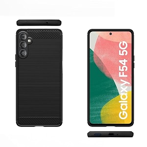 coverblack silicon matte rubber hybrid matte finish case back cover compatible for samsung f54 5g  m54 5g - black