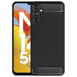coverblack silicon matte rubber hybrid matte finish case back cover compatible for samsung m14 5g - black