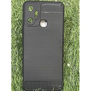 coverblack silicon matte rubber hybrid matte finish case back cover compatible for infinix x6823c  smart 6 plus - black
