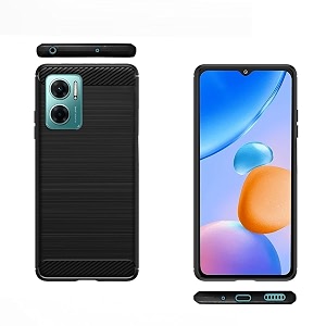 coverblack silicon matte rubber hybrid matte finish case back cover compatible for mi redmi 11prime 5g - black