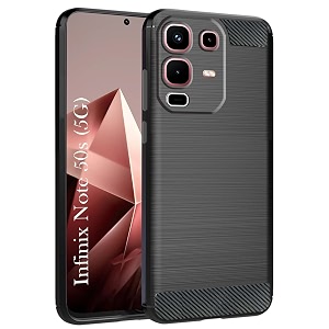 coverblack silicon matte rubber hybrid matte finish case back cover compatible for infinix x6870  note 50s 5g - black