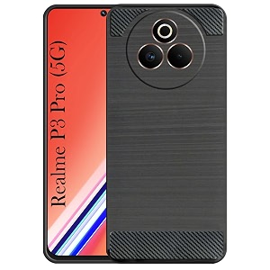 coverblack silicon matte rubber hybrid matte finish case back cover for compatible model with realme p3 pro - rmx5032 - black