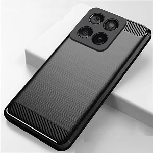 coverblack silicon matte rubber hybrid matte finish case back cover compatible for motorola moto edge 60 5g - black