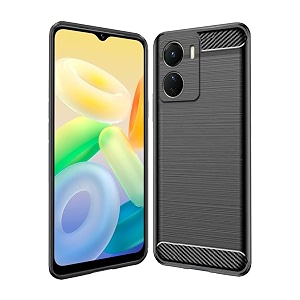 coverblack silicon matte rubber hybrid matte finish case back cover for compatible model with vivo y28s  y18i  y28e lite 5g - black