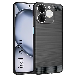 coverblack silicon matte rubber hybrid matte finish case back cover compatible for itel a671lc  itel_a80 - black