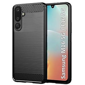coverblack silicon matte rubber hybrid matte finish case back cover for compatible model with samsung f16 5g  m16 5g - black