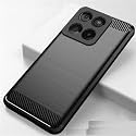 COVERBLACK Silicon Matte Rubber Hybrid Matte Finish Case Back Cover for Compatible Model with Motorola Moto Edge 60 Stylus - Black