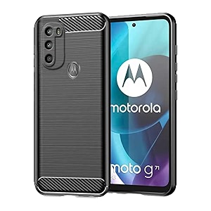 coverblack silicon matte rubber hybrid a_rmor case back cover compatible for motorola moto g71 5g - black