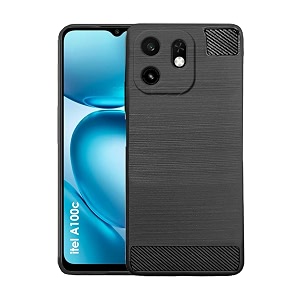 coverblack silicon matte rubber hybrid a_rmor case back cover compatible for itel a6611l  zeno a100c - black