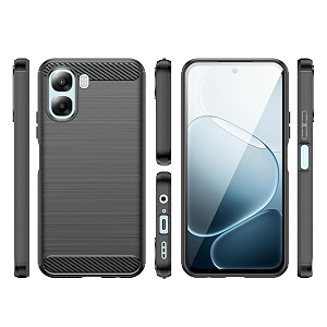 coverblack silicon matte rubber hybrid a_rmor case back cover compatible for oppo a6x  a6t  a6s 5g  k14x 5g - black