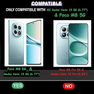 coverblack silicon matte rubber hybrid a_rmor case back cover compatible for redmi note 15 poco_m8 5g - black