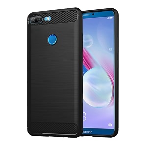 coverblack silicon matte rubber hybrid a_rmor case back cover compatible for huawei honor 9 lite - black