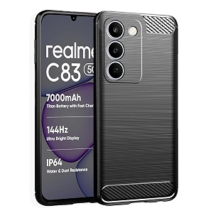 coverblack silicon matte rubber hybrid a_rmor case back cover compatible for realme rmx5256  c83 5g - black
