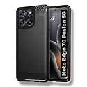 COVERBLACK Silicon Matte Rubber Hybrid A_rmor Case Back Cover Compatible for Moto Edge 70 Fusion 5G - Black