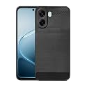 COVERBLACK Silicon Matte Rubber Hybrid A_rmor Case Back Cover Compatible for Oppo CPH2823 / Oppo_A6x - Black