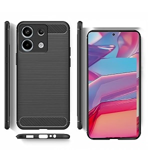 coverblack silicone hybrid matte rubber case back cover for redmi note 13 5g - black