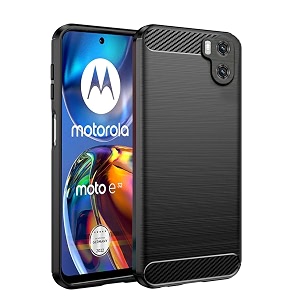 coverblack silicone hybrid matte rubber case back cover for motorola e32 - black