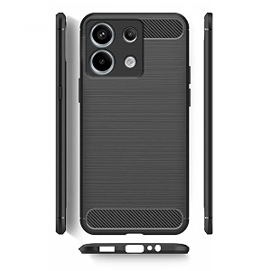 coverblack silicone hybrid matte rubber case back cover for redmi note 13 pro 5g - black