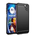 COVERBLACK Silicone Hybrid Matte Rubber Case Back Cover for Motorola E32 - Black