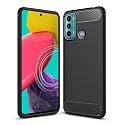 COVERBLACK Silicone Hybrid Matte Rubber Case Back Cover for Motorola G60 - Black