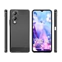 COVERBLACK Silicone Hybrid Matte Rubber Case Back Cover for Vivo Y28 5G - Black