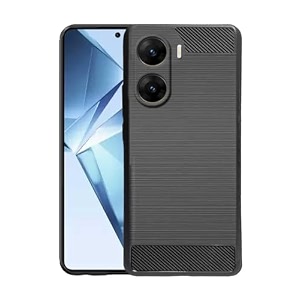 coverblack silicone hybrid rubber case back cover for vivo v29e 5g - black
