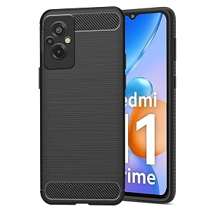coverblack silicone hybrid rubber case back cover for redmi 11 prime 4g - black