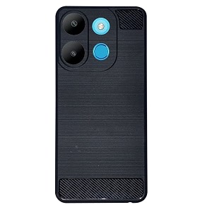 coverblack silicone hybrid rubber case back cover for infinix x6517  smart 7 - black