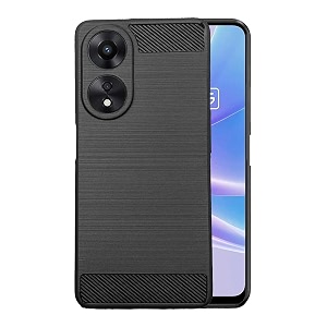 coverblack silicone hybrid rubber case back cover for oppo a78 5g 656 inch - black