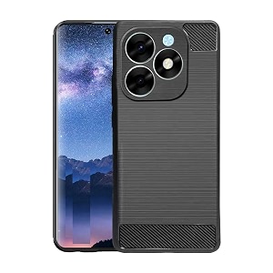 coverblack silicone hybrid rubber case back cover for itel s23 4g - black