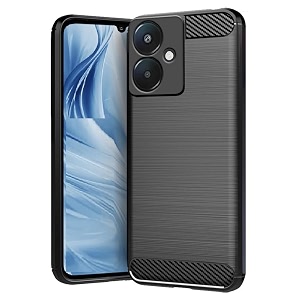 coverblack silicone hybrid rubber case back cover for poco m6 5g - black