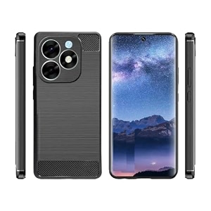 coverblack silicone hybrid rubber case back cover for tecno pop 8 - black