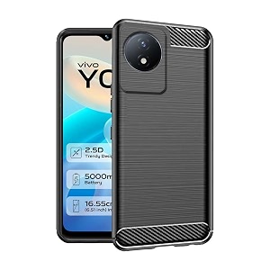 coverblack silicone hybrid rubber case back cover for vivo y02 - black