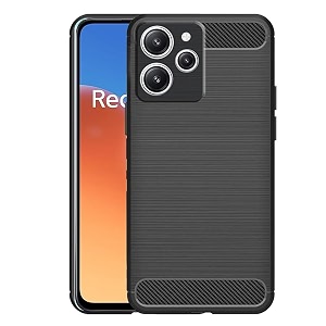 coverblack silicone hybrid rubber case back cover for redmi 12 4g - black