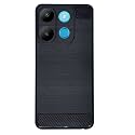 COVERBLACK Silicone Hybrid Rubber Case Back Cover for Infinix X6517 / Smart 7 - Black