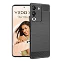 COVERBLACK Silicone Hybrid Rubber Case Back Cover for Vivo Y200 5G - Black