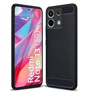 coverblack silicone matte rubber hybrid case back cover for mi redmi note 13 5g 2024 - black